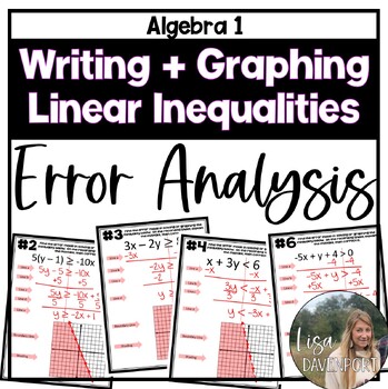 Preview of Graphing Linear Inequalities - Algebra 1 Error Analysis Task