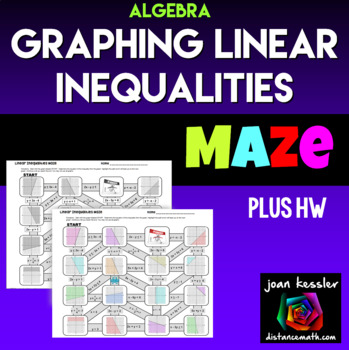 Preview of Graphing Linear Inequalities Maze for Algebra plus Homework