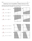 Graphing Linear Inequalities in Slope-Intercept Form Worksheet