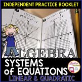 Graphing Linear and Quadratic Systems of Equations Practic