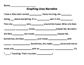 Preview of Graphing Lines Narrative!