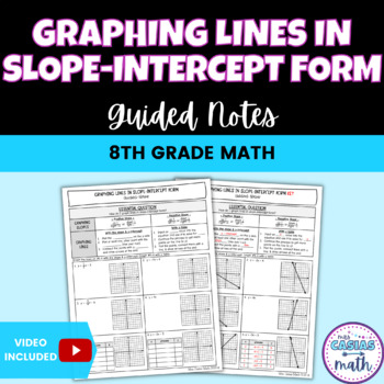 Preview of Graphing Lines from Slope-Intercept Form Guided Notes Lesson