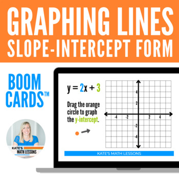 Preview of Graphing Lines in Slope Intercept Form Boom Cards™