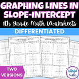 Graphing Lines in Slope-Intercept Form Differentiated Worksheets