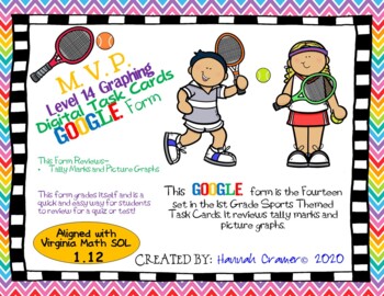 Preview of Graphing- M.V.P. - Level 14- 1st Grade Digital Task Cards