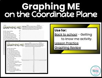 Preview of Graphing Me on the Coordinate Plane | Back to School | Getting to know me | Math