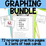 Graphing Bundle -  Task Cards & No Prep Worksheets - Bar G