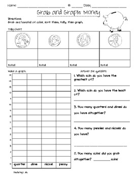 Graphing Money: Grab & Graph by MrsMa | Teachers Pay Teachers