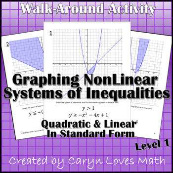 Preview of Graphing Nonlinear Systems of Inequalities~Linear~Quadratic~Walk Around Activity