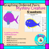 Coordinate Graphing Pictures 4 Quadrants with Fraction and