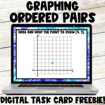 Preview of Graphing Ordered Pairs in Quadrant 1 Digital Task Cards/Google Slides FREEBIE