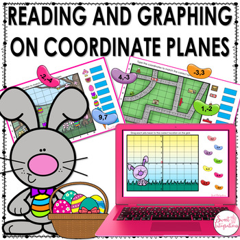 Preview of Graphing Ordered Pairs on Coordinate Planes - Easter Google Slides Math Activity