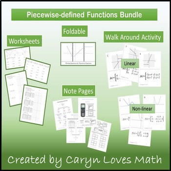 Preview of Graphing Piecewise Defined Function~Activity~Practice Pages~Bundle