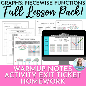 Preview of Graphing Piecewise Functions Notes and Activity Algebra 1