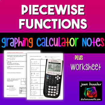 Preview of Graphing Piecewise Functions TI-84  Calculator Reference Sheets plus HW