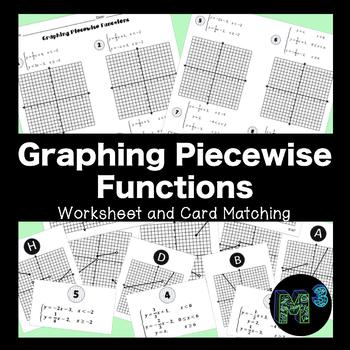 Preview of Graphing Piecewise Functions Worksheet and Card Sort
