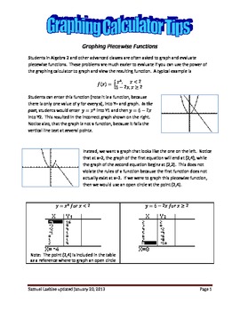 Preview of Graphing Piecewise function on a TI84 calculator