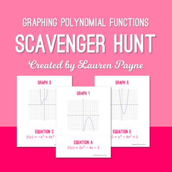 Preview of Graphing Polynomial Functions Scavenger Hunt
