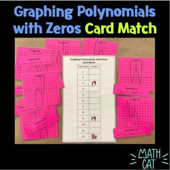 Preview of Graphing Polynomials with Zeros Card Match