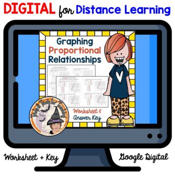 Preview of DIGITAL Math Graphing Proportional Relationships Worksheet Answer KEY