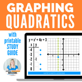 Preview of Graphing Quadratic Equations Boom Cards™ Digital Activity & Study Guide