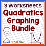 Graphing Quadratic Equations Worksheet Bundle for Algebra