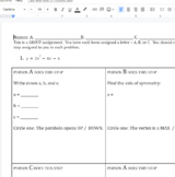 Graphing Quadratic Equations in standard form group activi