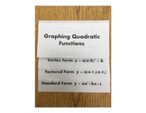 Graphing Quadratic Functions Foldable