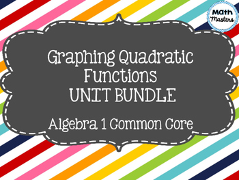 Preview of Graphing Quadratic Functions/Parabolas Unit Bundle