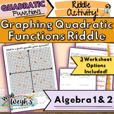 Graphing Quadratic Functions Riddle | Standard Form, Inter