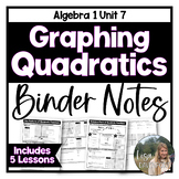 Graphing Quadratic Functions - Editable Algebra 1 Binder Notes