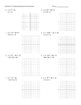 Graphing Quadratic Systems Worksheets-Practice Pages by Caryn Loves Math