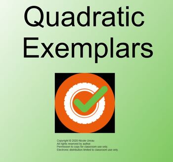 Preview of Graphing Quadratics Exemplar Activity