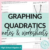 Graphing Quadratics Notes and Worksheets