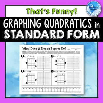 Preview of Graphing Quadratics in Standard Form That's Funny Worksheet