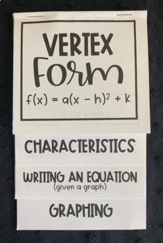 Preview of Graphing Quadratics in Vertex Form - Editable Foldable Notes for Algebra 1