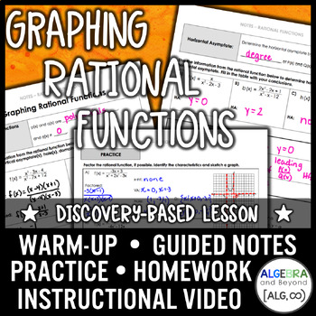 Preview of Graphing Rational Functions Lesson | Warm-Up | Guided Notes | Homework