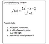 Graphing Rational Functions Project