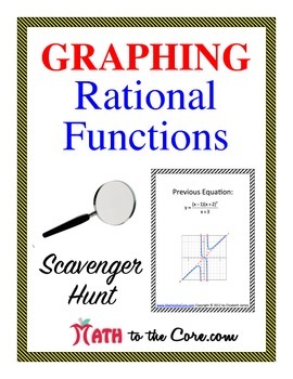 Preview of Graphing Rational Functions Scavenger Hunt