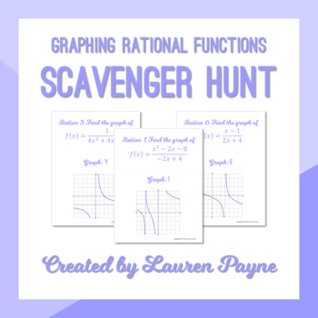 Preview of Graphing Rational Functions Scavenger Hunt