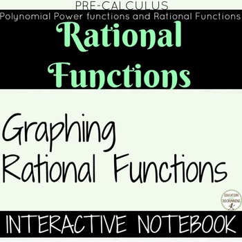 Preview of Graphing Rational Functions Notes PreCalculus Color-Coded Notebook