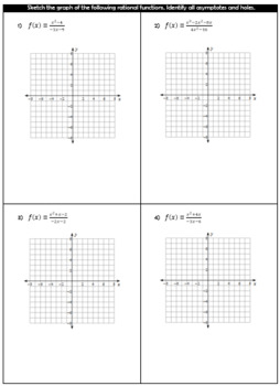 Graphing Rational Functions Practice