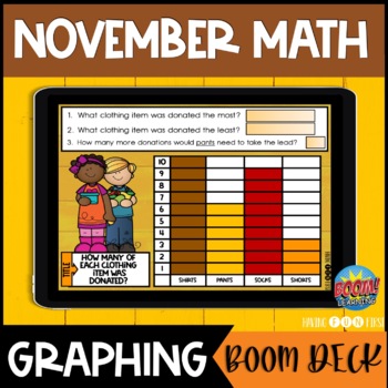 Preview of Graphing & Reading Data | Digital Math Centers | NOVEMBER | BOOM Cards