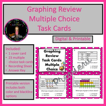 Preview of Graphing Review Math Task Cards or Scoot Game