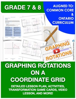 Preview of Graphing Rotations on a Coordinate Grid - Detailed Lesson Plan, Activities +++