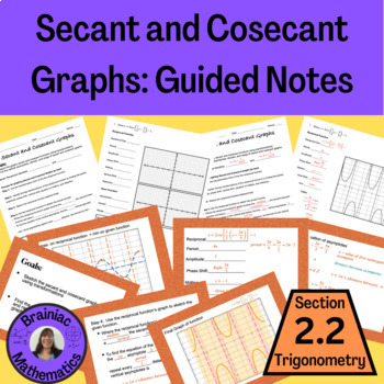 Preview of Graphing Secant and Cosecant Graphs Guided Notes