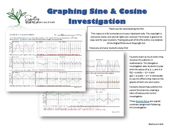 Preview of Graphing Sine & Cosine Investigation
