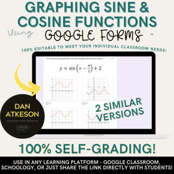 Preview of Graphing Sine and Cosine Functions Google Forms™ ｜ 2 Assessments
