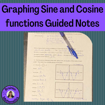 Preview of Graphing Sine and Cosine Functions Guided Notes