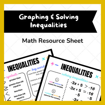 Preview of Graphing & Solving Inequalities Resource Sheet